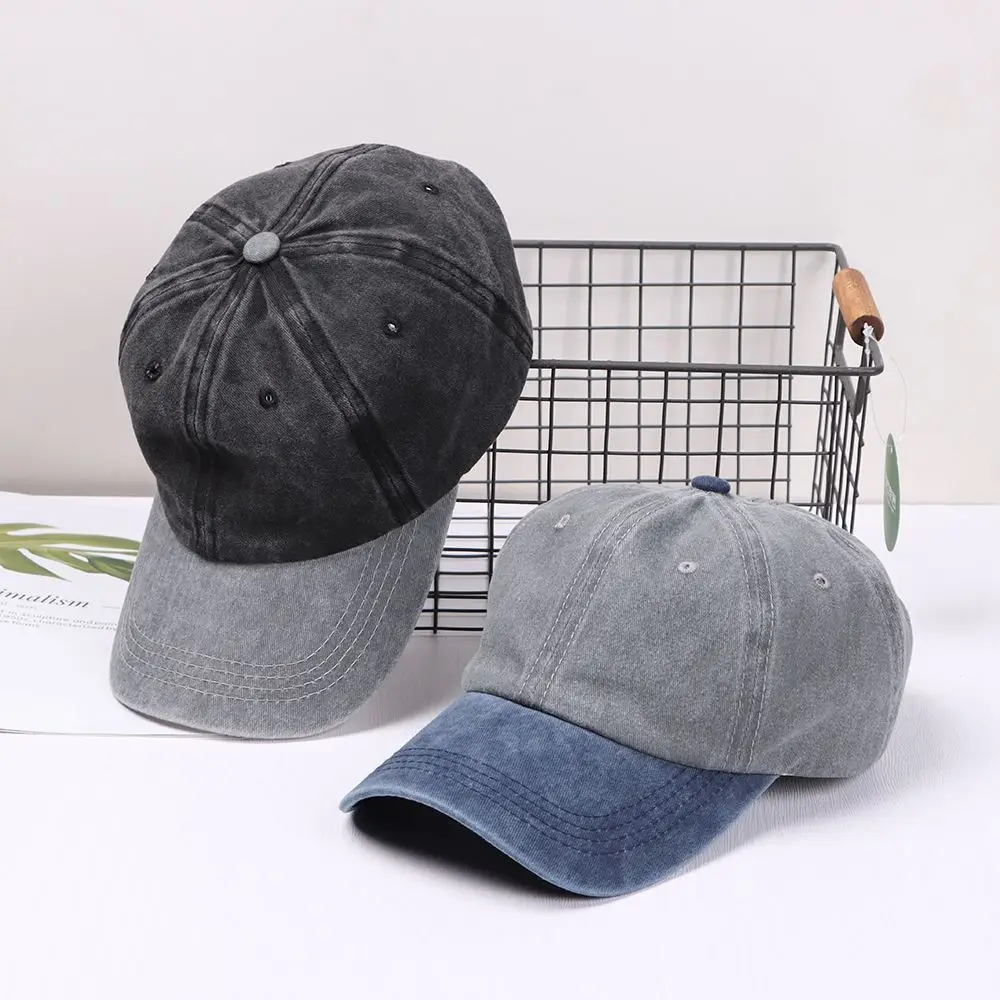 10colors WASHED DENIM Baseball Cap Distressed Faded Caps Sunscreen Hats Adjustable Baseball Hats Outdoor Sports Hats