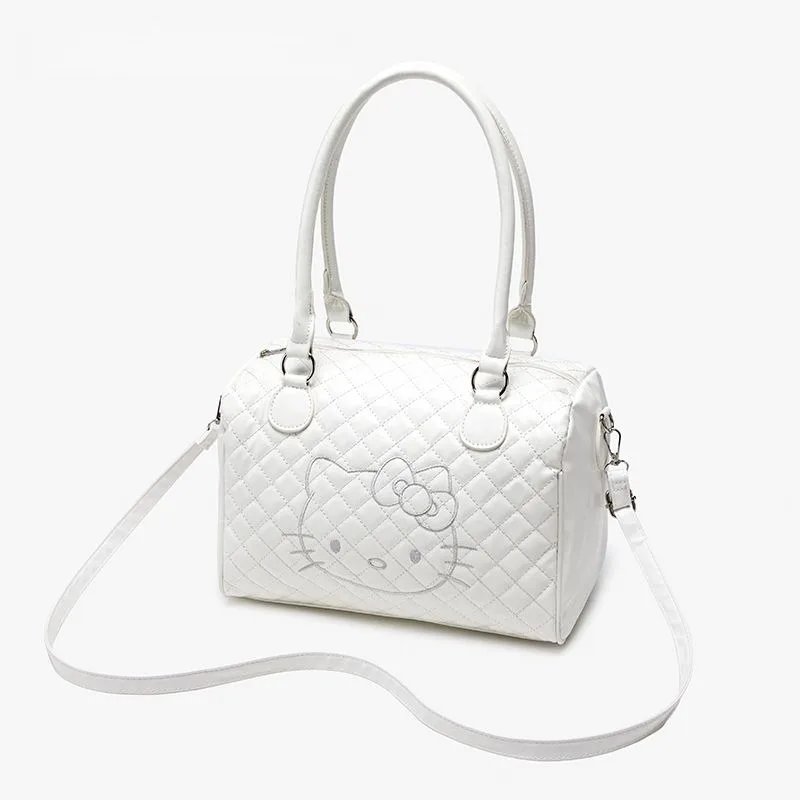 กระเป๋าถือคาวาอิ เฮลโล คิตตี้ สำหรับเด็กผู้หญิง น่ารัก ปักลาย หนังนิ่ม สะพายไหล่ข้างเดียว ความจุเยอะ เหมาะสำหรับการเดินทางและออกนอกบ้าน
