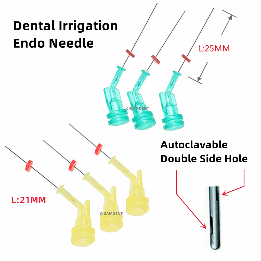 Dental Irrigation Endo Needle Tip 31G Elbow Double Side Hole For Root Canal Cleaning Syringe Anterior Molar Teeth Reusable