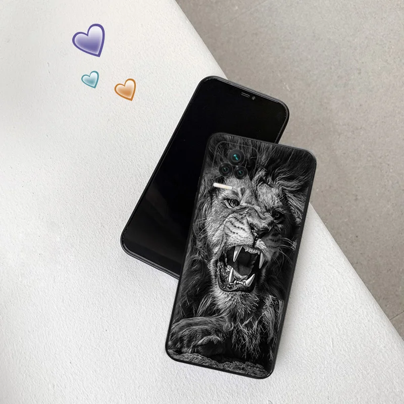 Phone Case for Redmi Note11 Pro 10S 11S 10A 10C Xiaomi 11T 10T Note 10 11 Lite Lion Tiger king Soft Black Anti-Drop Cover