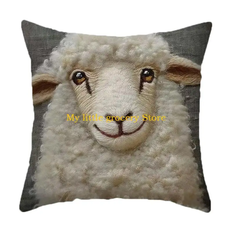 

D5BD Чехол на подушку Alpacas Design, мягкий короткий для комфортного использования