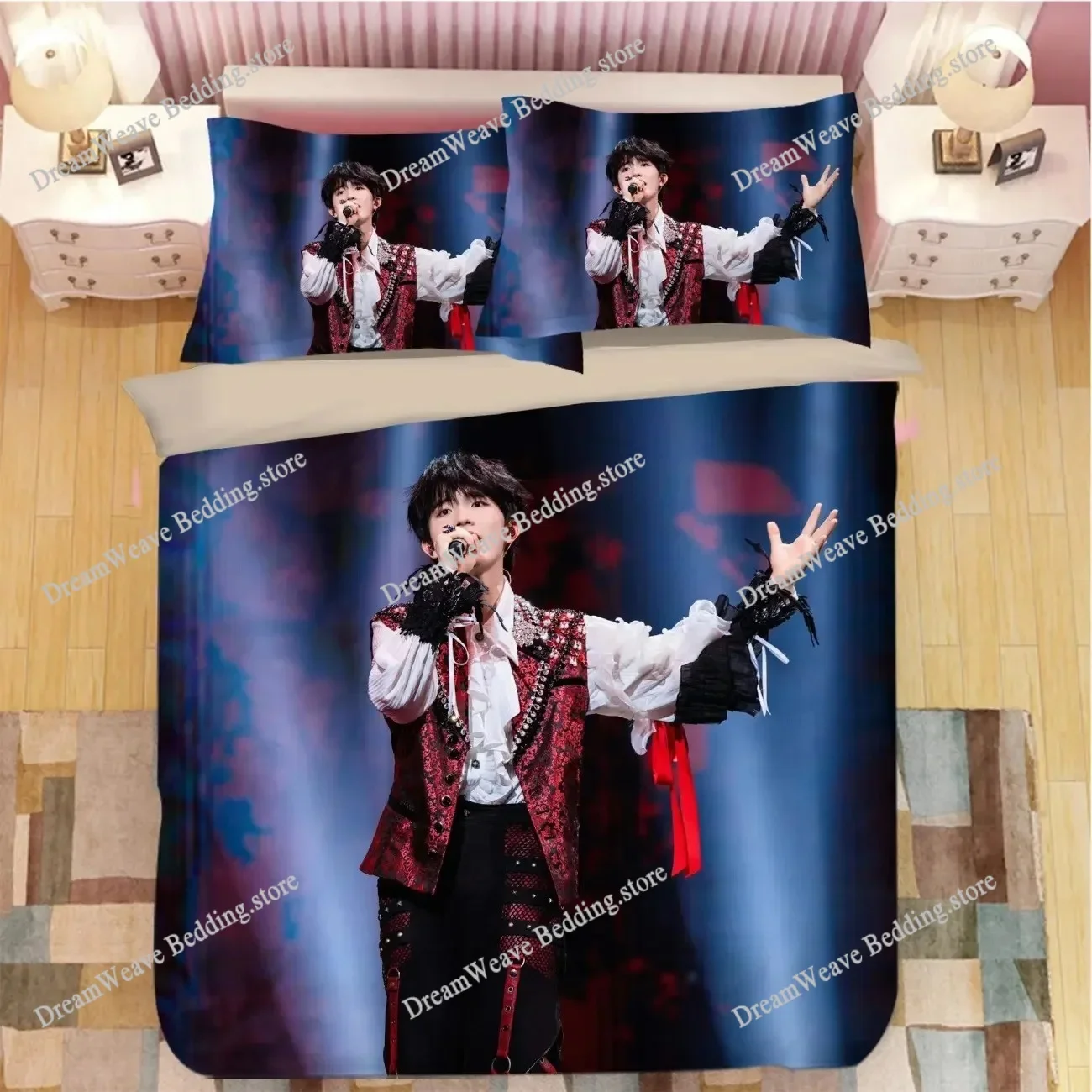 

TF Family Su Xinhao Picture Double Bedding Set SXH Lifestyle Photo Single Dormitory Student Knit Duvet Cover+ Pillowcase963963