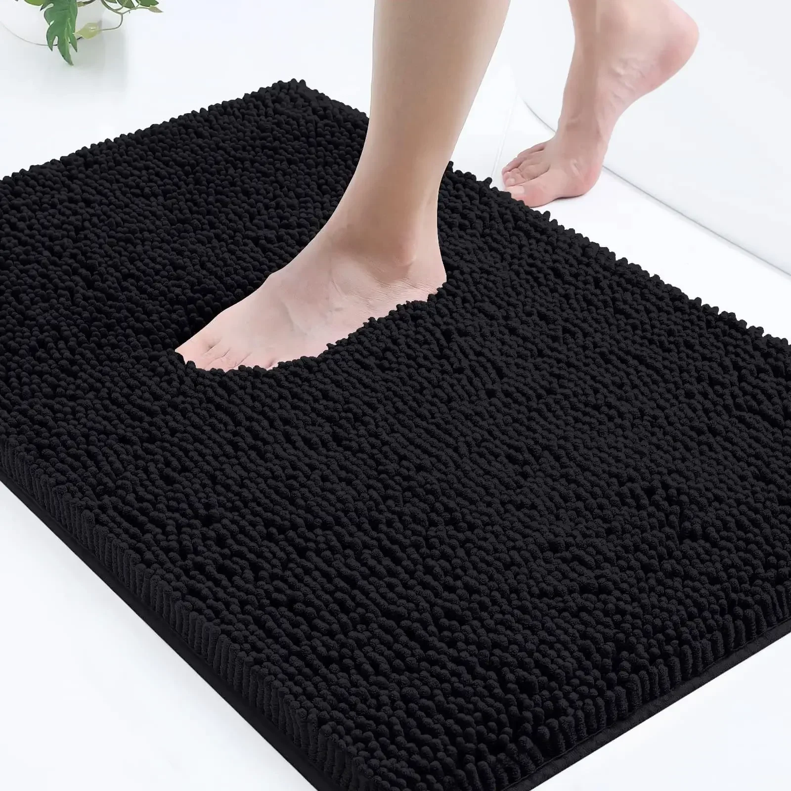 

Luxury Chenille Bath Rug, Extra Soft and Absorbent Shaggy Bathroom Mat Rugs, Machine Washable, TRP Non-Slip Plush Carpet Runner