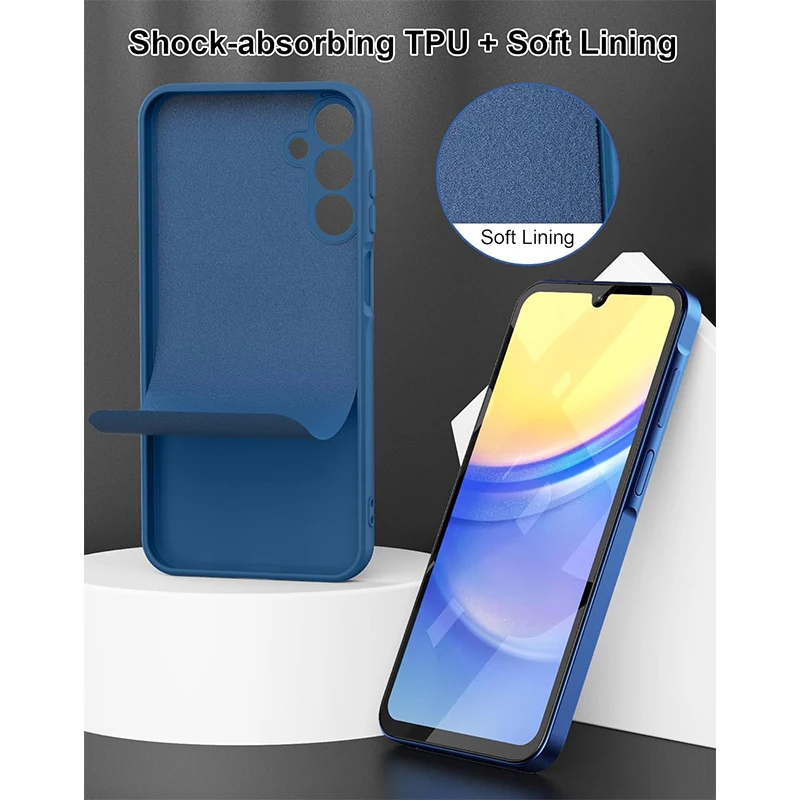 Original Liquid Silicone Case For Samsung Galaxy A15 A25 4G Global A 55 A 35 A 25 A 15 A35 A55 5G Full Protection Cover Soft