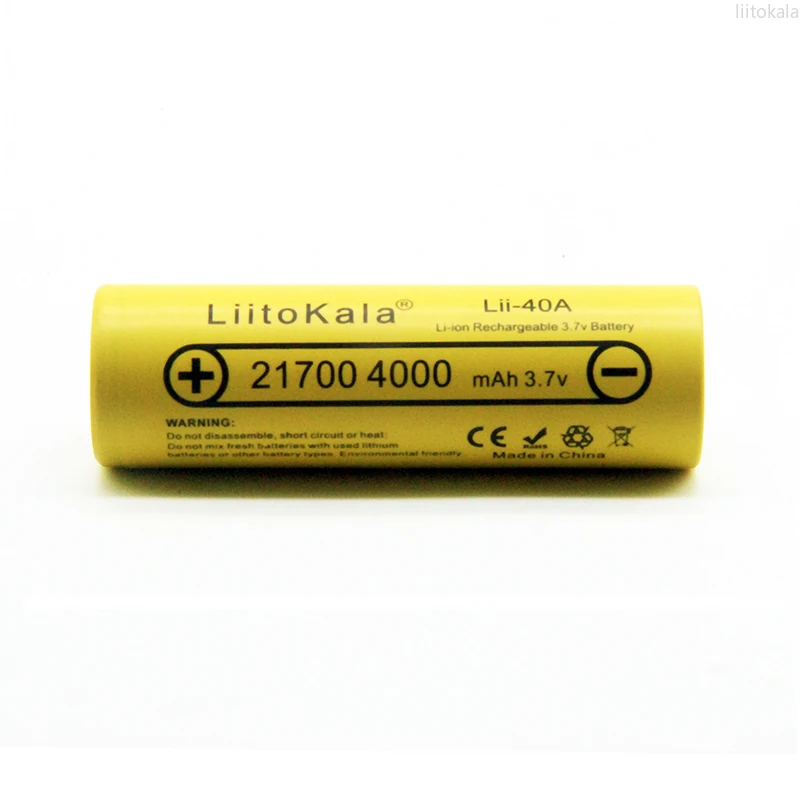 LiitoKala 21700 4000mah Lii-40A akumulator litowy wielokrotnego ładowania 40A 3.7V 10C rozładować akumulatory o dużej mocy wysoki odpływ akumulatory