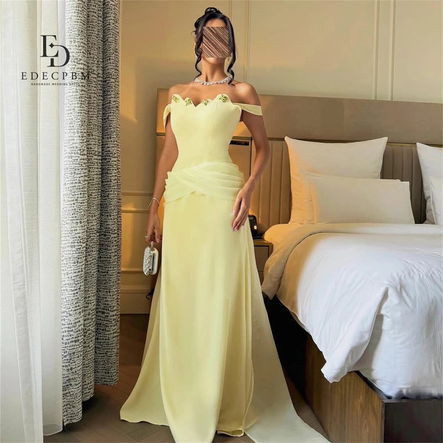 

EDECPBM Customized Cocktail Dress Wedding Dresses for Parties Happy Sharon Dress Evening Dress Woman Elegant Mermaid فساتين سهرة