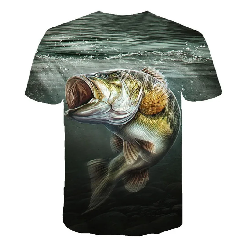 

S M L XL XXL-5XL New Fishing T Shirt Style Casual Digital Fish 3D Print T-shirt Men Tshirt Summer Short Sleeve O-neck Tops&Tees