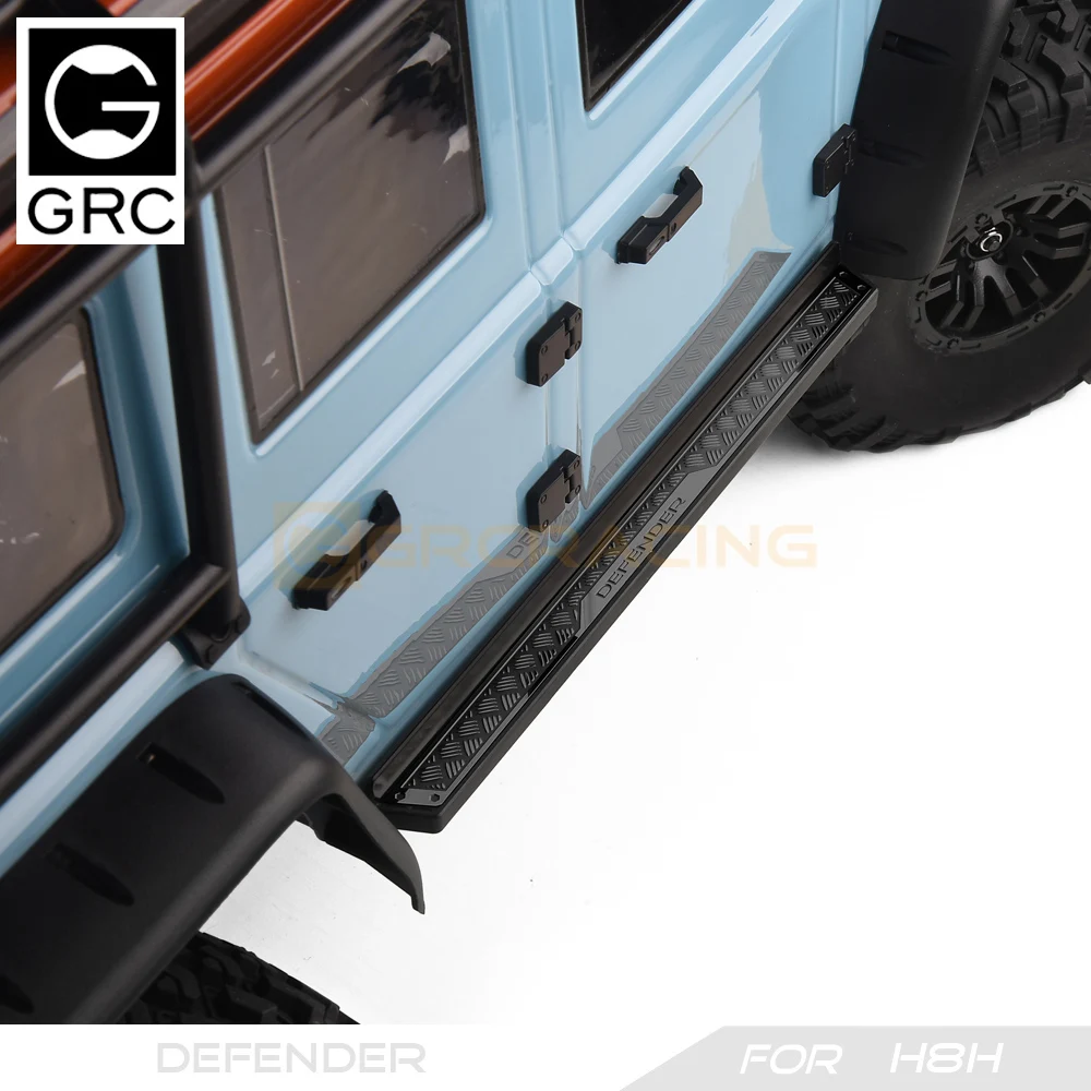 GRC1/8 Stainless Steel Side Pedal Decoration Chequered Plates Metal Protection Sheets for H8H Defender upgrade option #G190JS/JD - Image 4