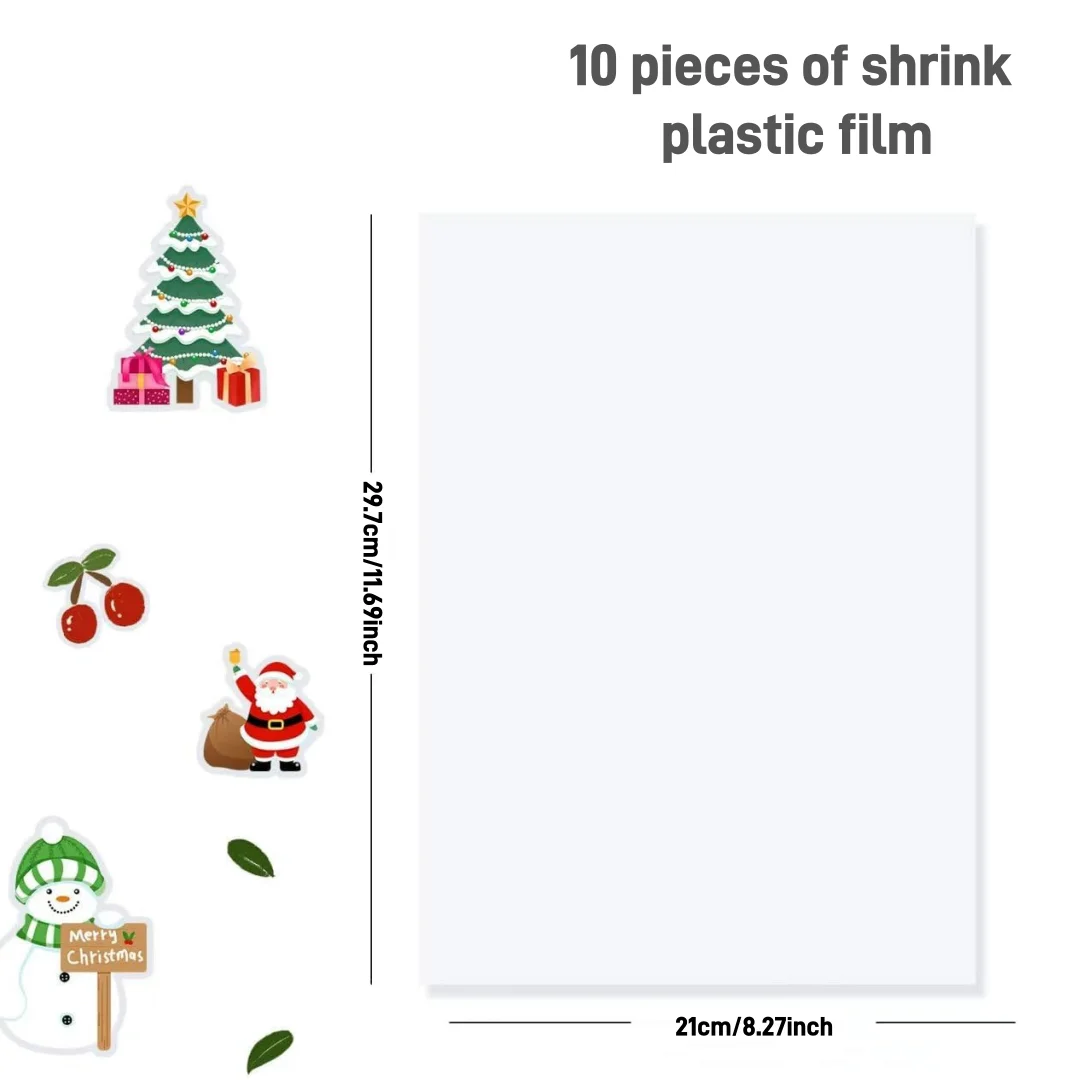 Heat Shrink Sheet, 11.69 Inches X 8.27 Inches, Suitable for Children, Teenagers, and Adults to Make Creative Handmade Decoration