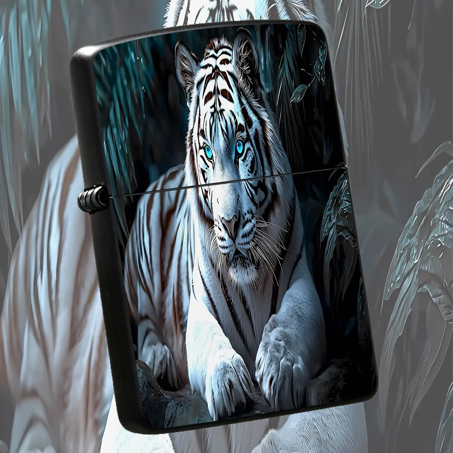 Title: StylishThemed Portable Lighter, Featuring Striking JungleWith Bright Blue Eyes Design, Exquisite Personalized Atmospheric Accessory, Practical Daily Carry Item, Creative Gift For Friends And Hobbyists, Suitable Fo A Humorous And Inte