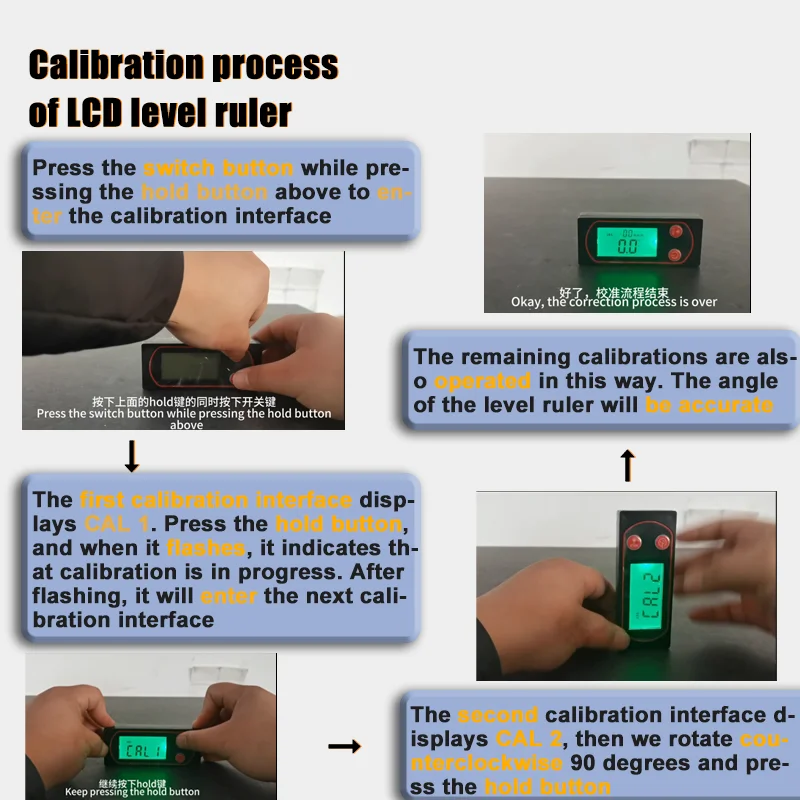 30/40/50cm Electronic Digital Display Level Ruler Magnetic Angle Meter Aluminum Alloy Level Protractor Inclinometer 90 Degree