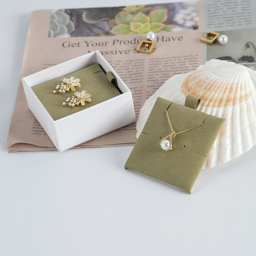 20Pcs/Lot Necklace Display Cards Microfiber Jewelry Packaging Card for Earrings Keychain Bracelet Hair Band Over Hanging Holder