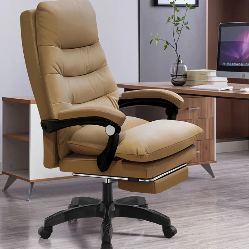 Leather Office Chair Individual Reclining Stool Computer Youth Desk Chairs Plastic Furniture Posture Correction Swivel Gamming