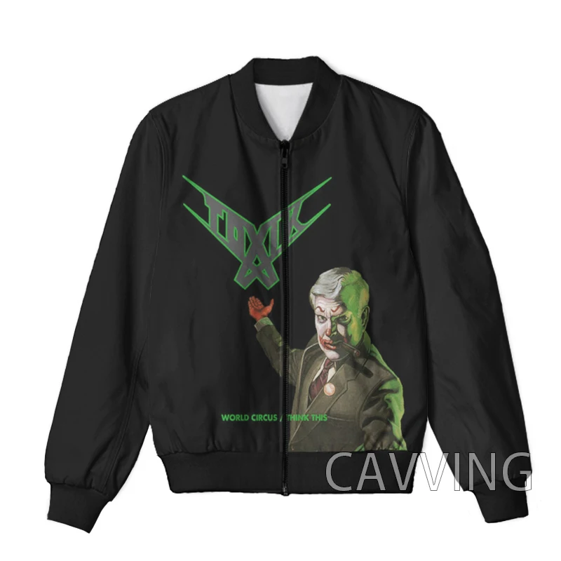 Cavving 3d impresso toxik rock zíper bombardeiro jaquetas casaco masculino zip up jaquetas para mulher/homem