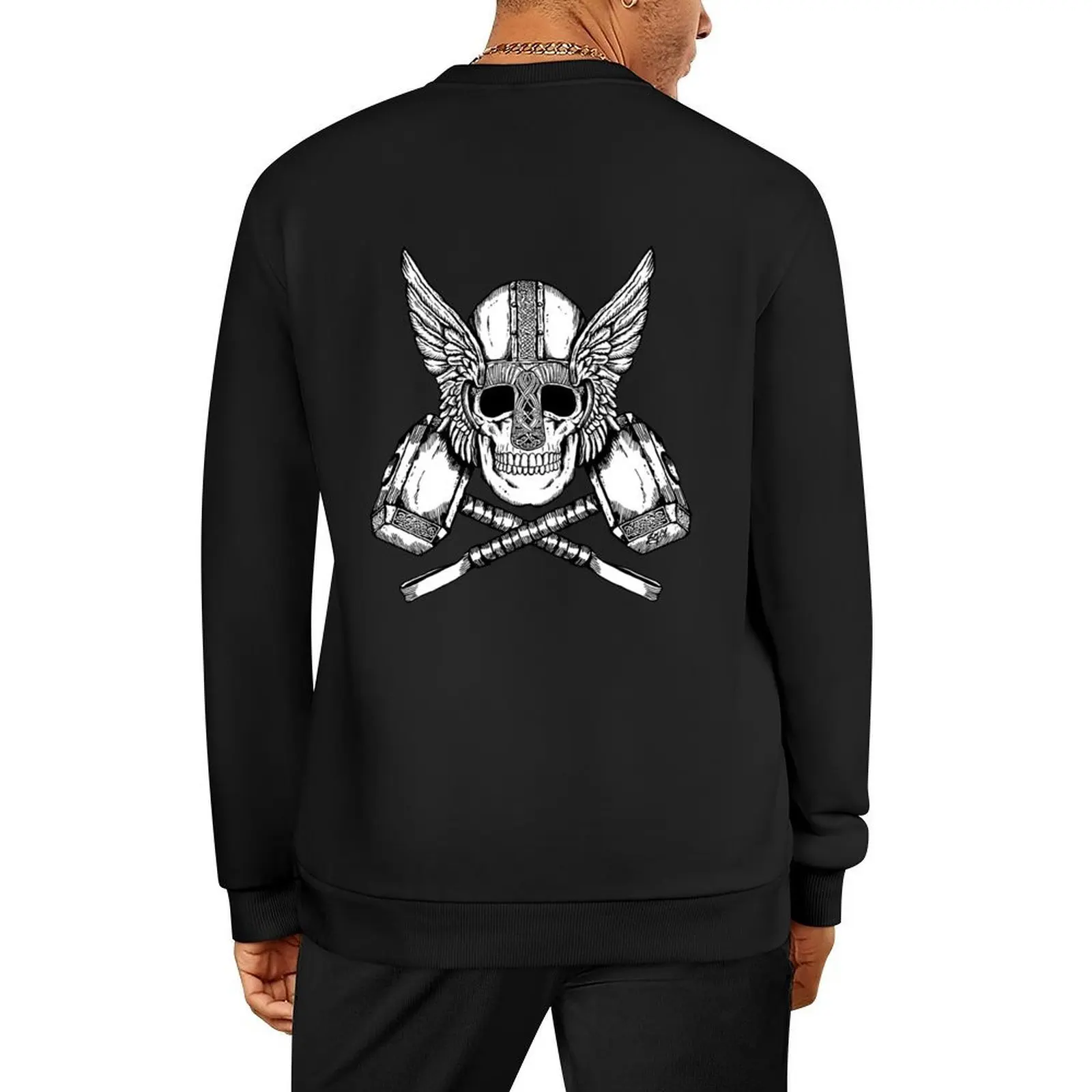 

Thor Helmet and Hammers Pullover mens designer clothes clothes for men blouse mens clothes sweatshirt men