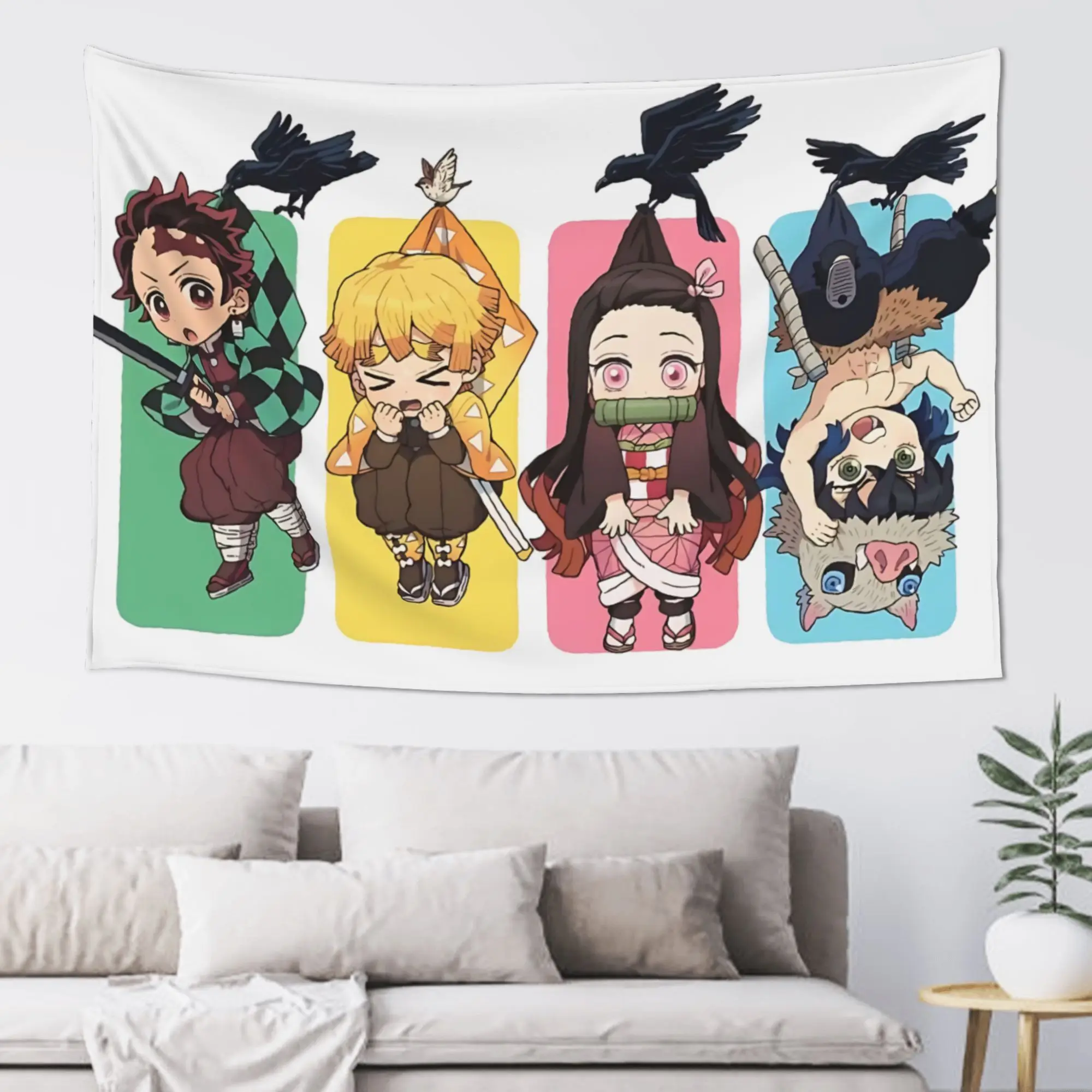 Christmas Demon Slayer Cutecore Tapestry Room decoration  Home Decoration Tapestry Decor Accessories Cute Room Decor