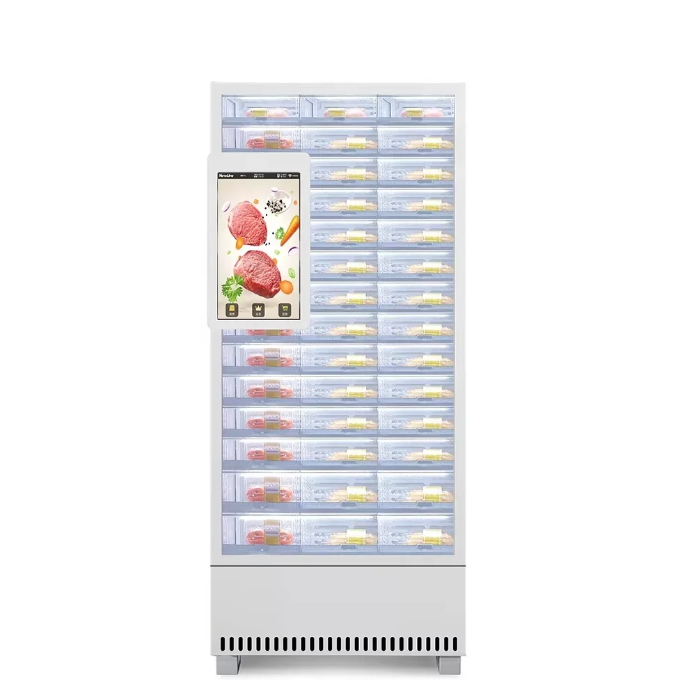 Digital vending machine flower vending machine 24 hours self service meat food locker vending machine with cooling system