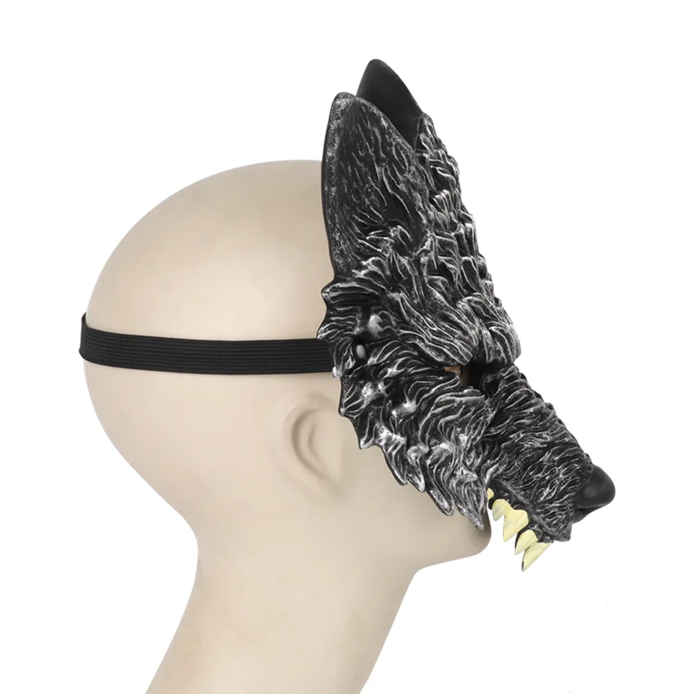 مجموعة أزياء الهالوين بالذئب-قناع الذئب الواقعي قفازات فروي ذيل رقيق للبالغين والأطفال-زي الحفلات التنكرية المخيفة