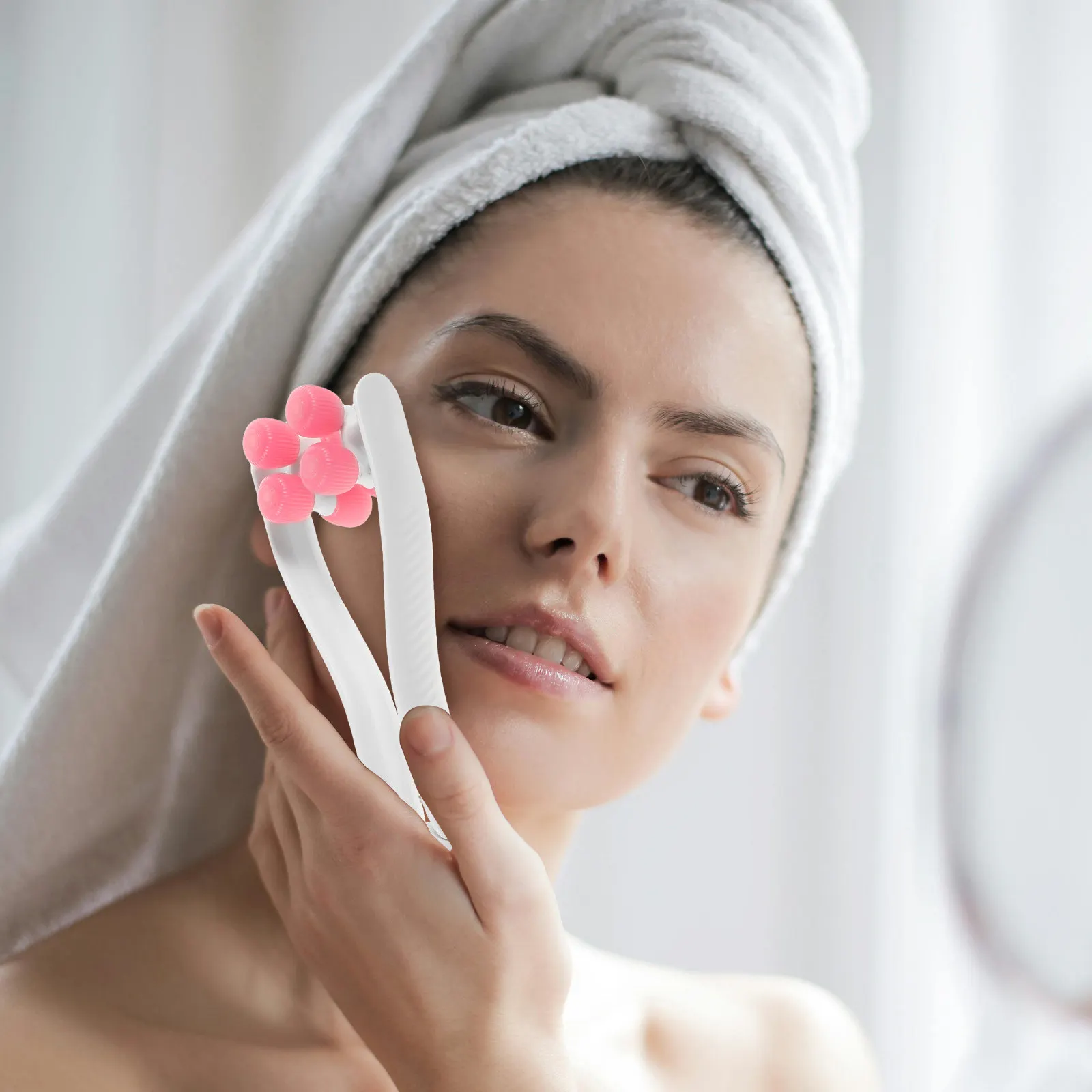 Flower Shaped Face Massager Roller for Sculpting Jaw Tightening Facial Muscle Exerciser Neck Arm Slimming Beauty Device