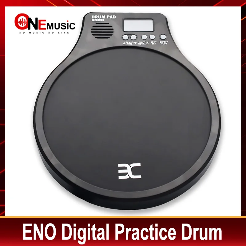 ENO Digital Drumming Practice Drum Pad With Metronome 3 in 1 For Drummer Black Metronomer Electronic Practise Pad