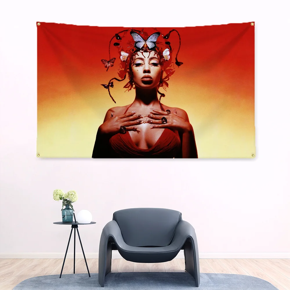 Kali Uchis Tapestry Singer Home Decoration Flag to Hang Wallart Flag Wall Hanging Outdoor Decor Flags Bedrooms Garden