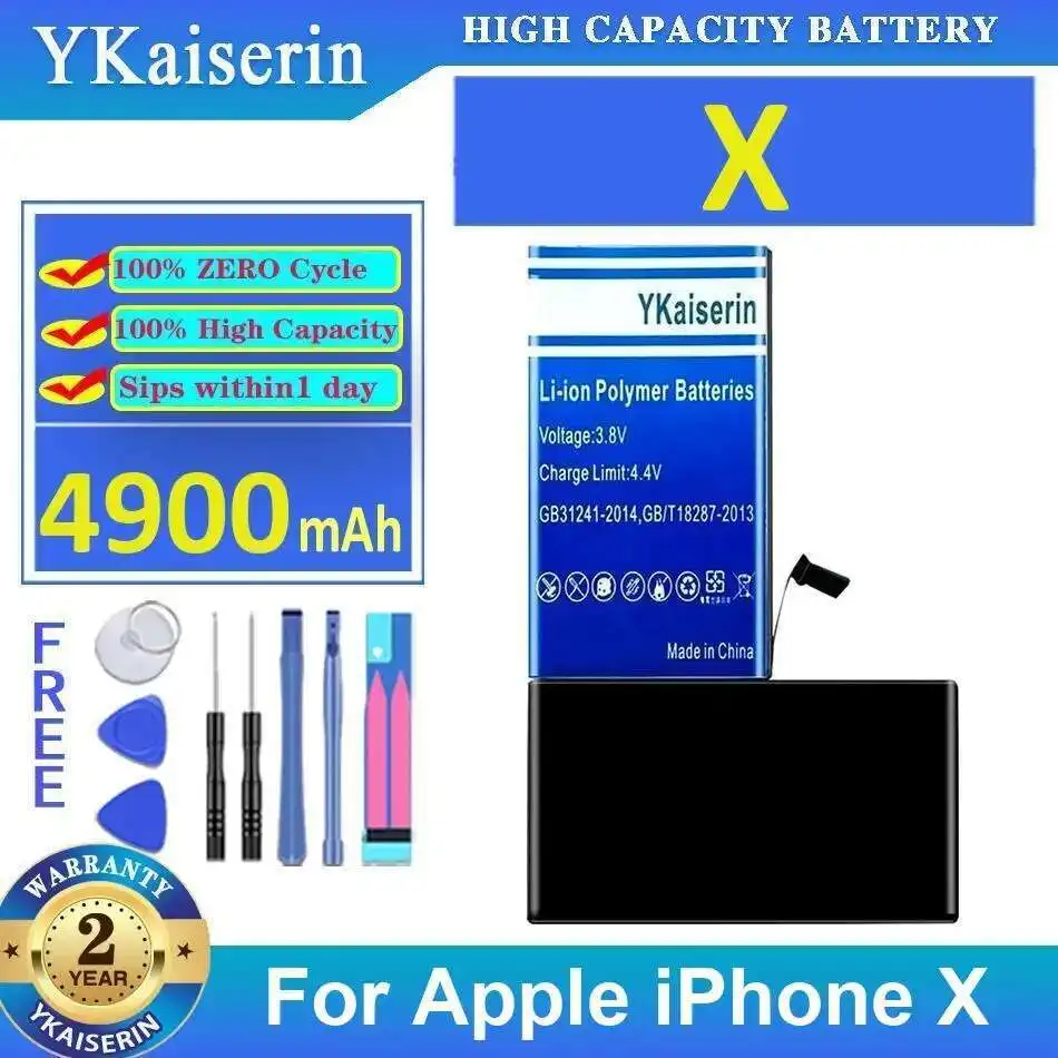 

Reliable Power Supply 4900Mah Mobile Phone Battery For Apple Iphone X
