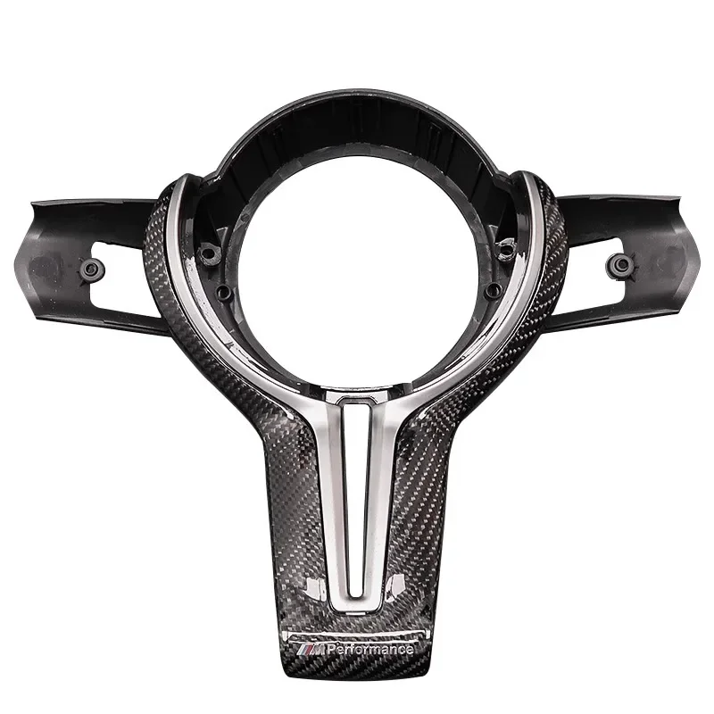 Suitable for BMW 1234 Series GTM2M3M4M5 Real Carbon Fiber Steering Wheel Thong Hollow Cover MP Modification