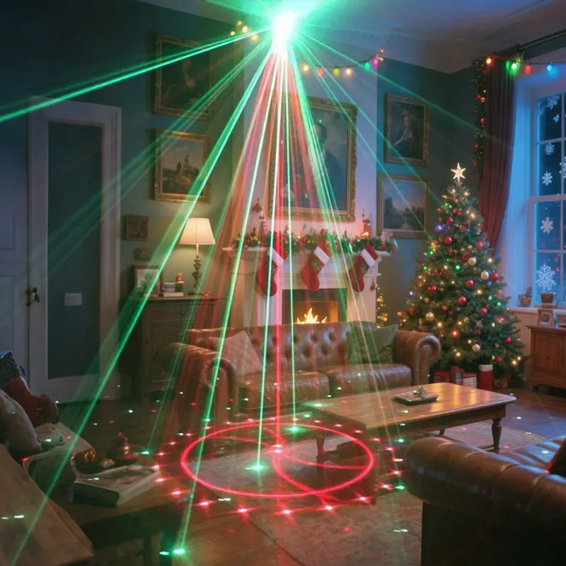 2025 лазерный DJ свет аудио стробоскоп RGB DMX проектор эффект лазерного луча дистанционное управление Рождественский дом товары для рождественских каникул