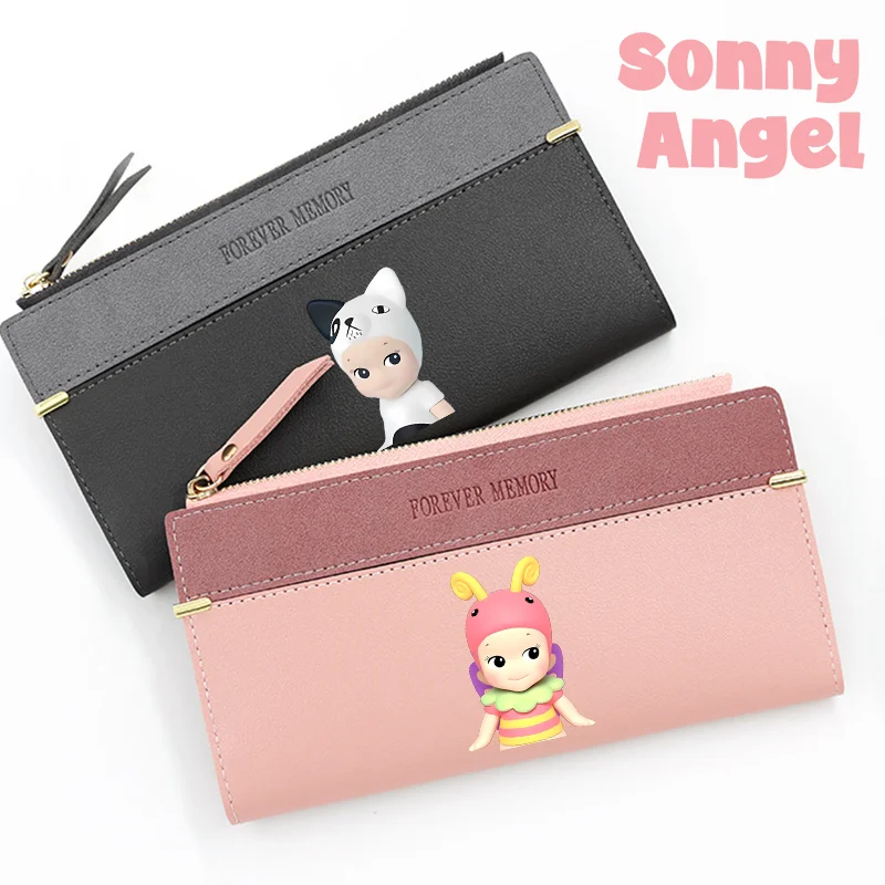 Sonny Angel Wallet Ladies Long Patchwork Fashion Wallet Cute Cartoon Anime Multi Compartment Coin Purse Clutch Card Holder Gift