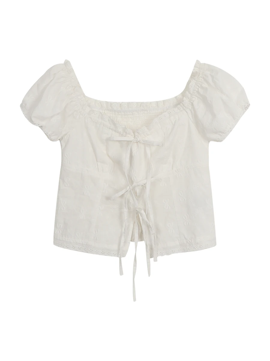 White irt Women's Design Sensation Small ence One oulder 2025 New Hot S Simple Commute Sle Cotton Bubble Sve