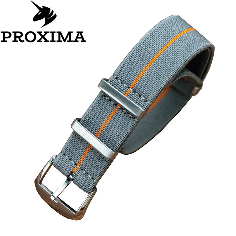 Proxima New Design Pilot Parachute Sports Elastic Fabric Nylon Strap Accessories Watchband 20mm Universal Type