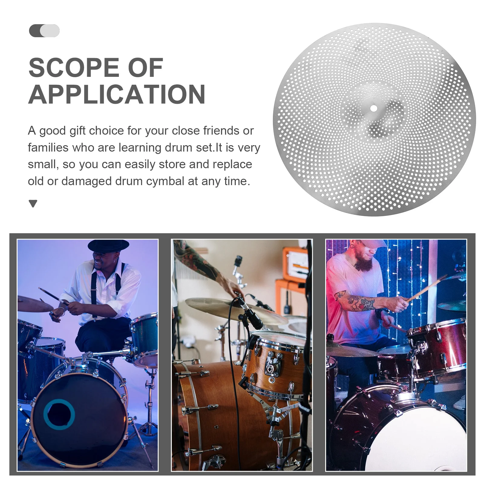 

Silent Cymbals Drum Kit Accessory Mute Accessories Lightweight Thin Crash Alloy