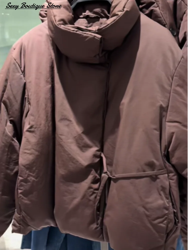 الشتاء الدافئة البخاخ المرأة أسفل سترة رشاقته واحدة الصدر القطن معطف مبطّن عالية طوق الدانتيل يصل أبلى 2025 معطف سيدة جديدة #4