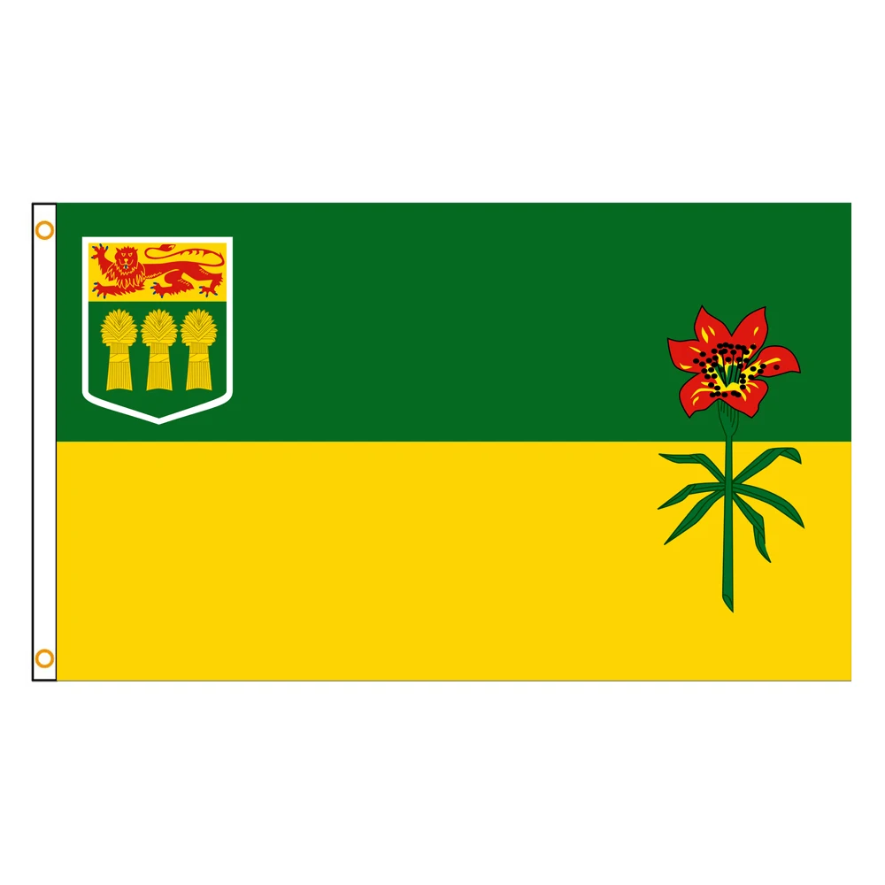 3x5 Ft Saskatchewan Flag Vivid Color and Fade proof a province of the Canada Flags Polyester with Brass Grommets 3 X 5 Ft