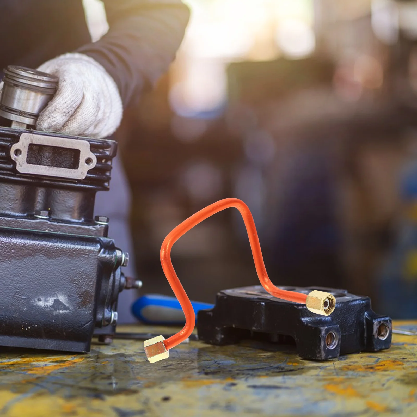 2pcs Aluminum Air Compressor Tube Replacement High Efficiency Exhaust Pipe For Industrial Workshop Lab Use Air Compressor Parts