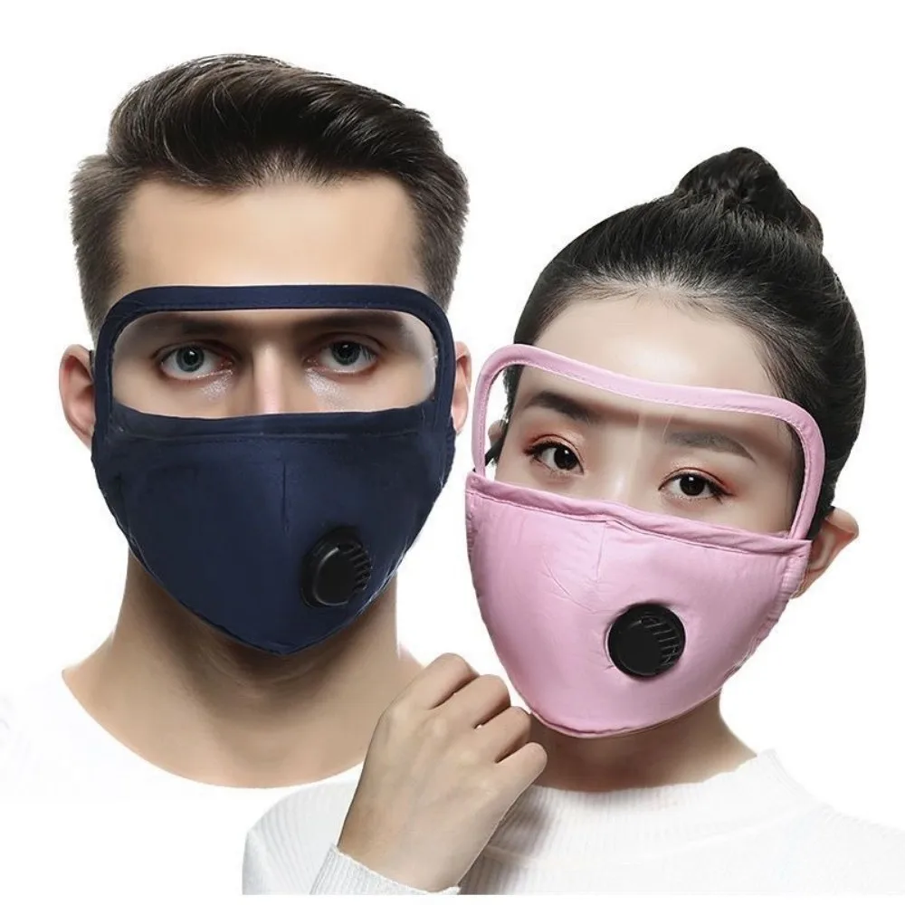 Breathing Valve Dust-Proof Mask Windproof Detachable Riding Face Mask With Protective Lens Washable Anti Haze Mask Outdoor