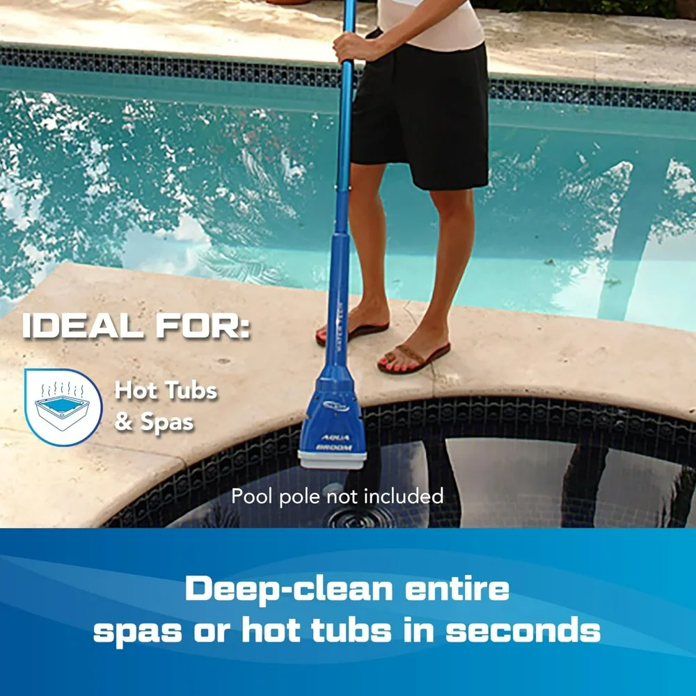 POOL BLASTER Aqua Broom Hot Tub Vacuum Cordless Battery Spa Vac Lightweight Handheld 3H Runtime for Above Ground Inground Spas