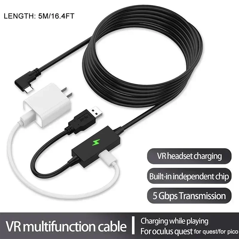 Data Line Charging Cable For Oculus Quest 3 2 Pico 4 Link USB 3.2 Type C Data Transfer USB-A To Type-C Cable VR Accessories