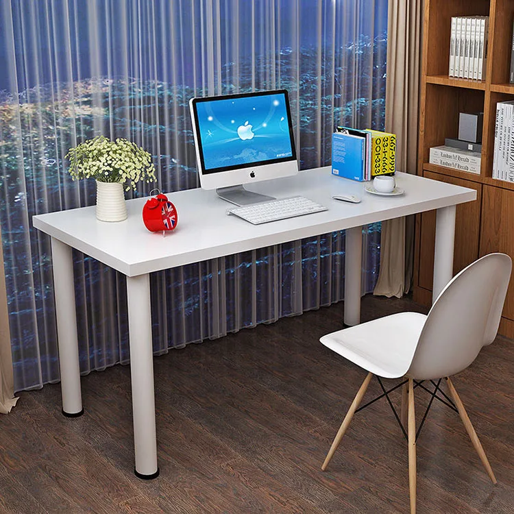 ！@Nordic Modern Design Simple Learning Computer Desk Stable Steel Frame MDF Home Office Bedroom Study School Use Apartment Offic