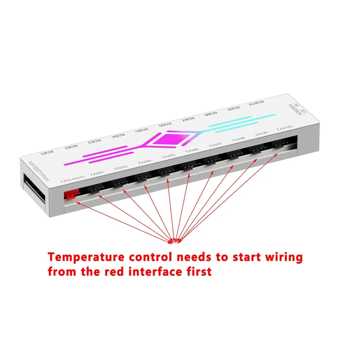 Supernew ABDD HA60 ARGB&FAN HUB X10 5V 3Pin + PWM 4Pin 2 in 1, Support M/B AURA SYNC & Music Induction & IR Remote Control B