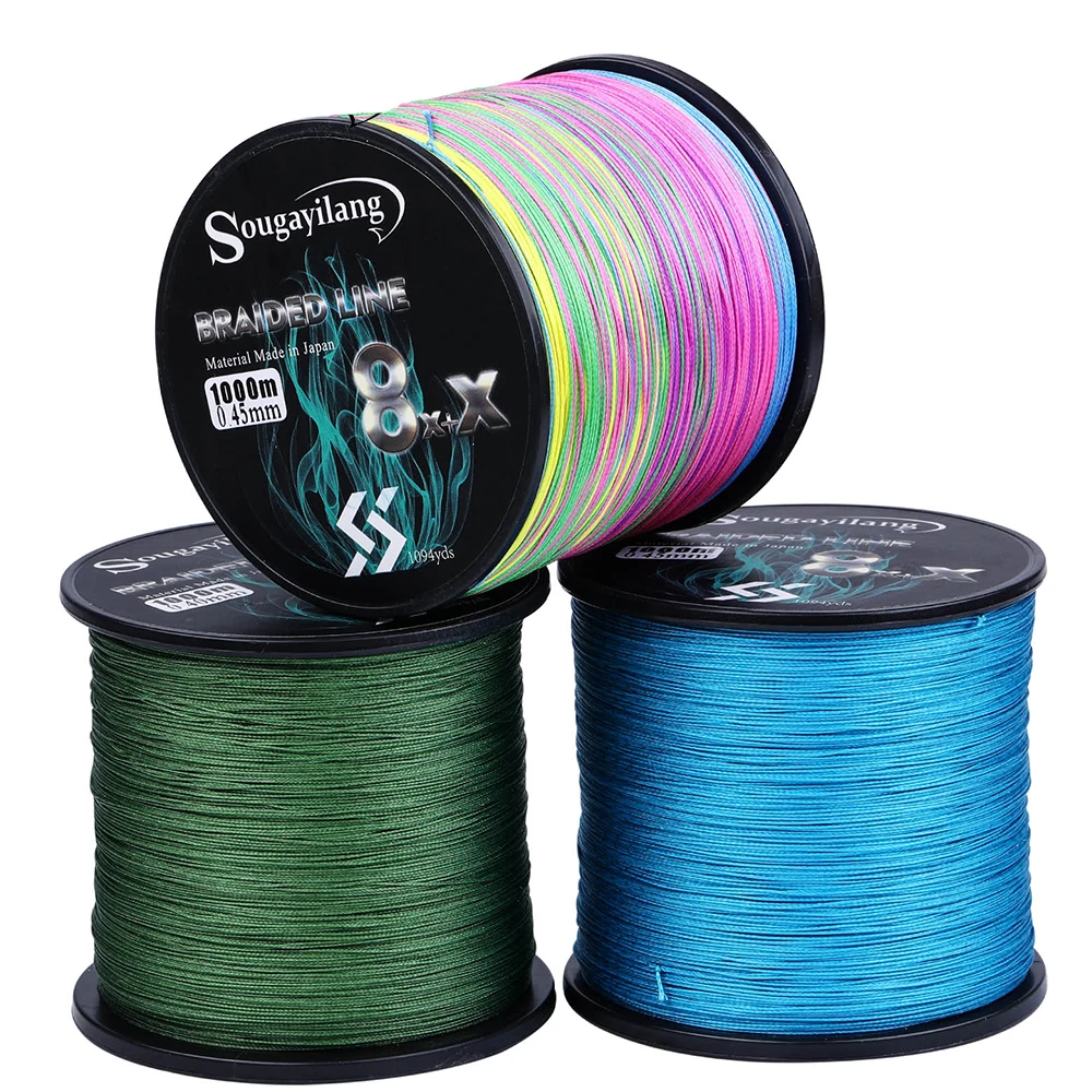 Sougayilang 9 Strands Strong PE Fishing Line 300M 500M 1000M  Abrasion Resistance Multifilament Durable Carp Fishing Line Pesca