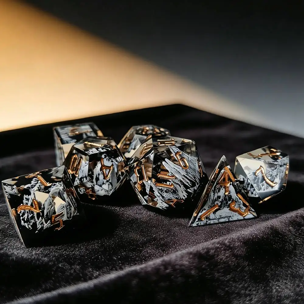 

Snow Mountain Polyhedral Dice Set D&D RPG Resin Cube for Dungeons and Dragons Dice D20 DND Resin Dice role playing games dice