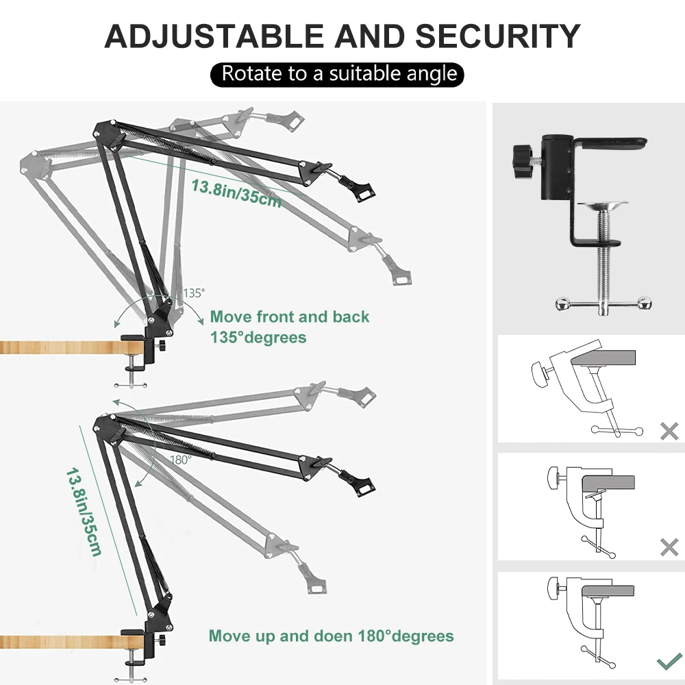 Professional Scissor Arm Stand For Bm800 Microphone Stand With A Spider Cantilever Bracket Universal Shock Mount Mic Holder