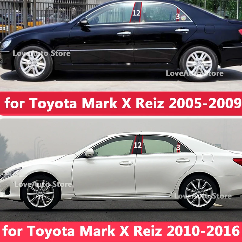 

For Toyota Mark X Reiz 2005-2016 Car Window Central Column B C Pillar Cover Trim Sticker Exterior Frame Protective Accessories