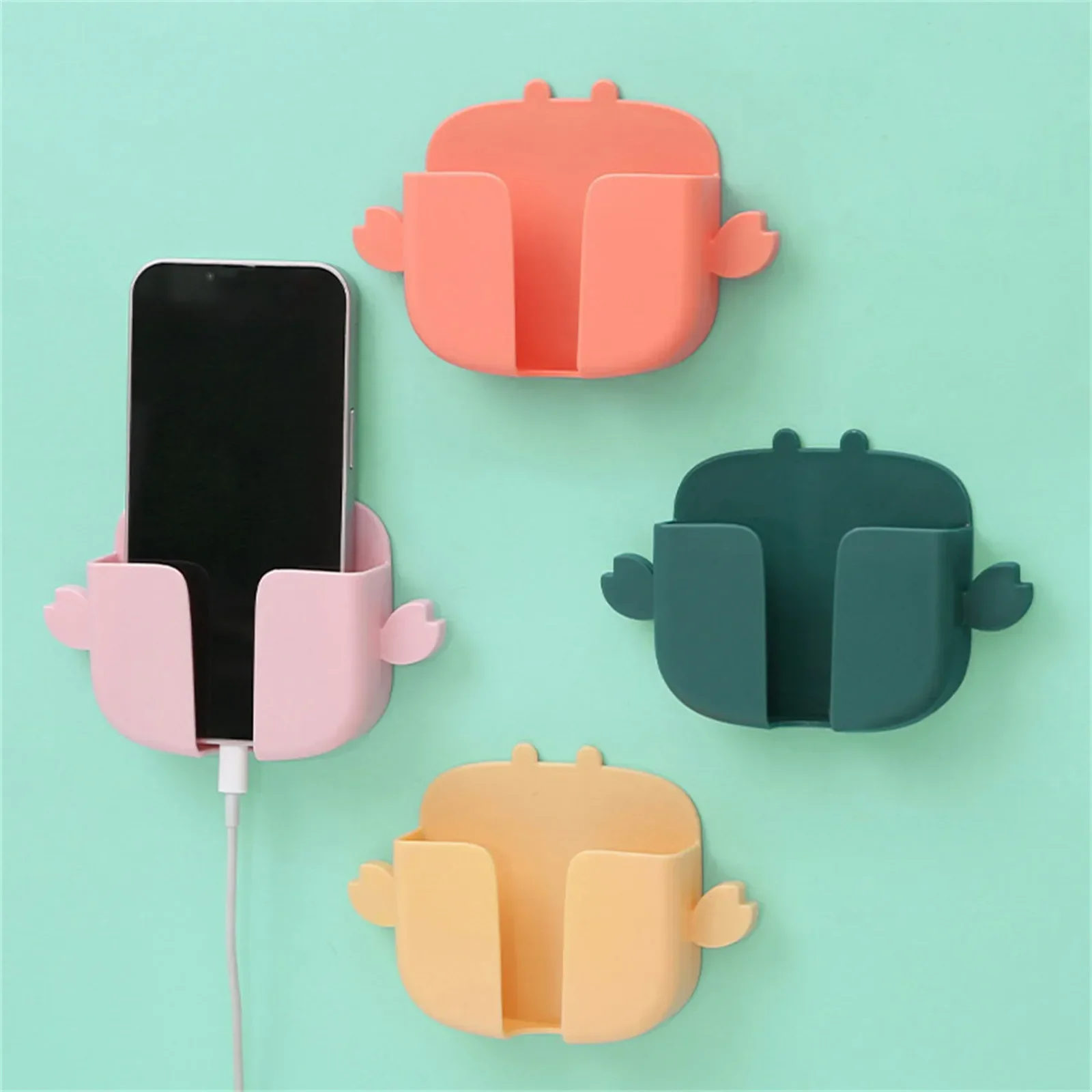 Cute Little Crab Wall Mounted Storage Box Mobile Phone Plug Holder Stand Rack Remote Control Storage Organizer Case Racks