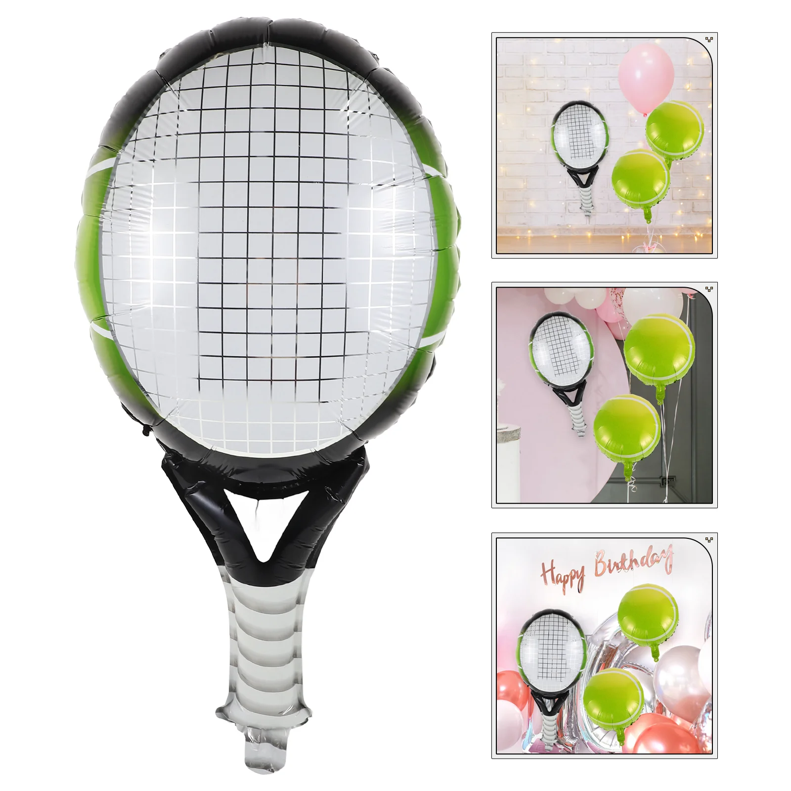 4 pezzi gonfiabili decorazione Tennis palloncini decorazioni festa racchetta torta foglio di alluminio sfondo individuale bambino