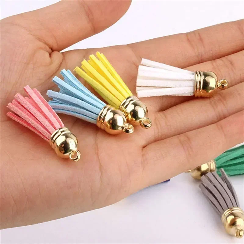 10/20Pcs Mini Tassels Leather Keychain Tassels for DIY Crafts Keychains Supplies Charms Earrings Bracelets Jewelry Making 3CM