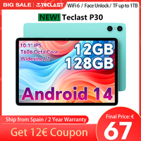 Teclast P30 Android 14 Tablet 10.1 Inch, Maximum 12Gb Ram, 128Gb Rom, 8 Unisoc T606 Core, Dual Cameras, Face Unlock