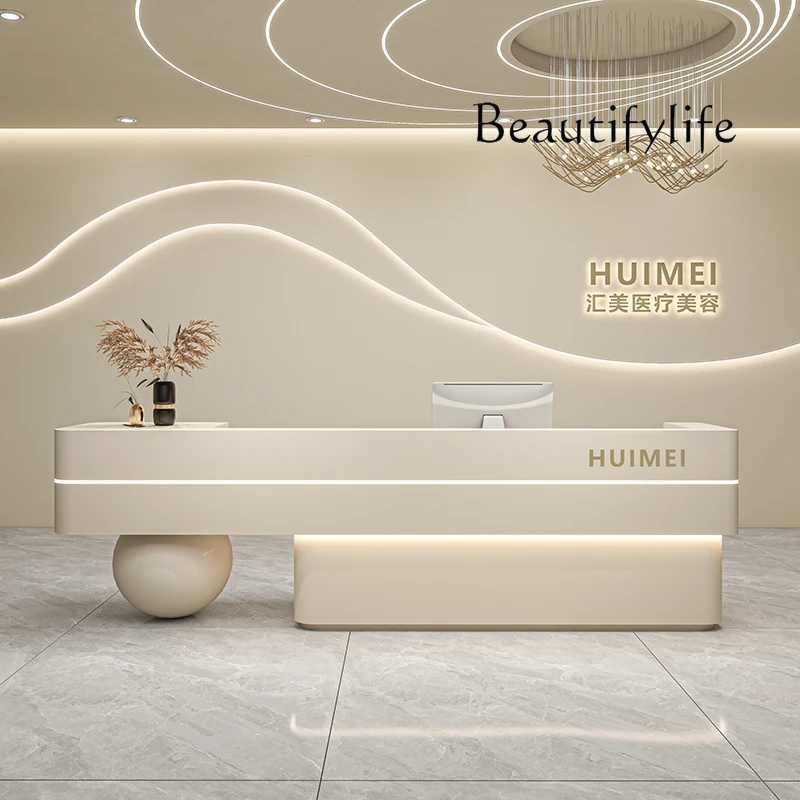 

luxury modern reception counter beauty beauty salon logo reception table Logo designer beautician counter shop office furniture