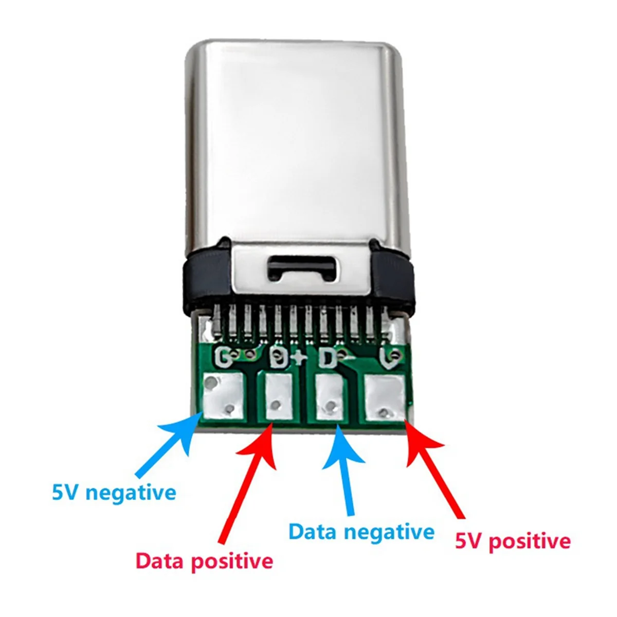 10Pcs Type C Usb3.1 3A Fast Charging USB Connectors Male Jack Tail Plug Electric Terminals Welding DIY Data Cable Black